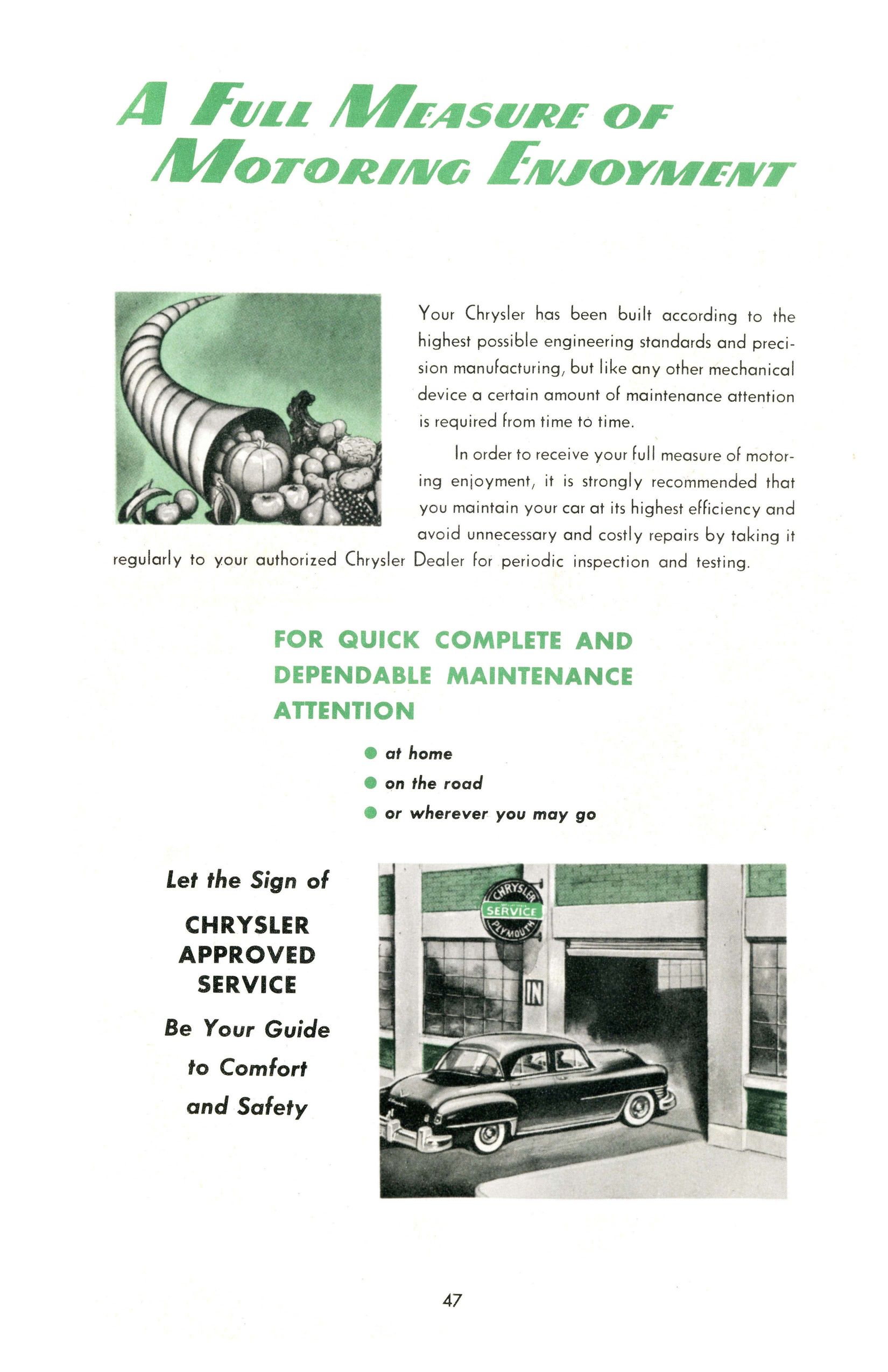 1951 Chrysler Saratoga New York Imperial Manual Page 44